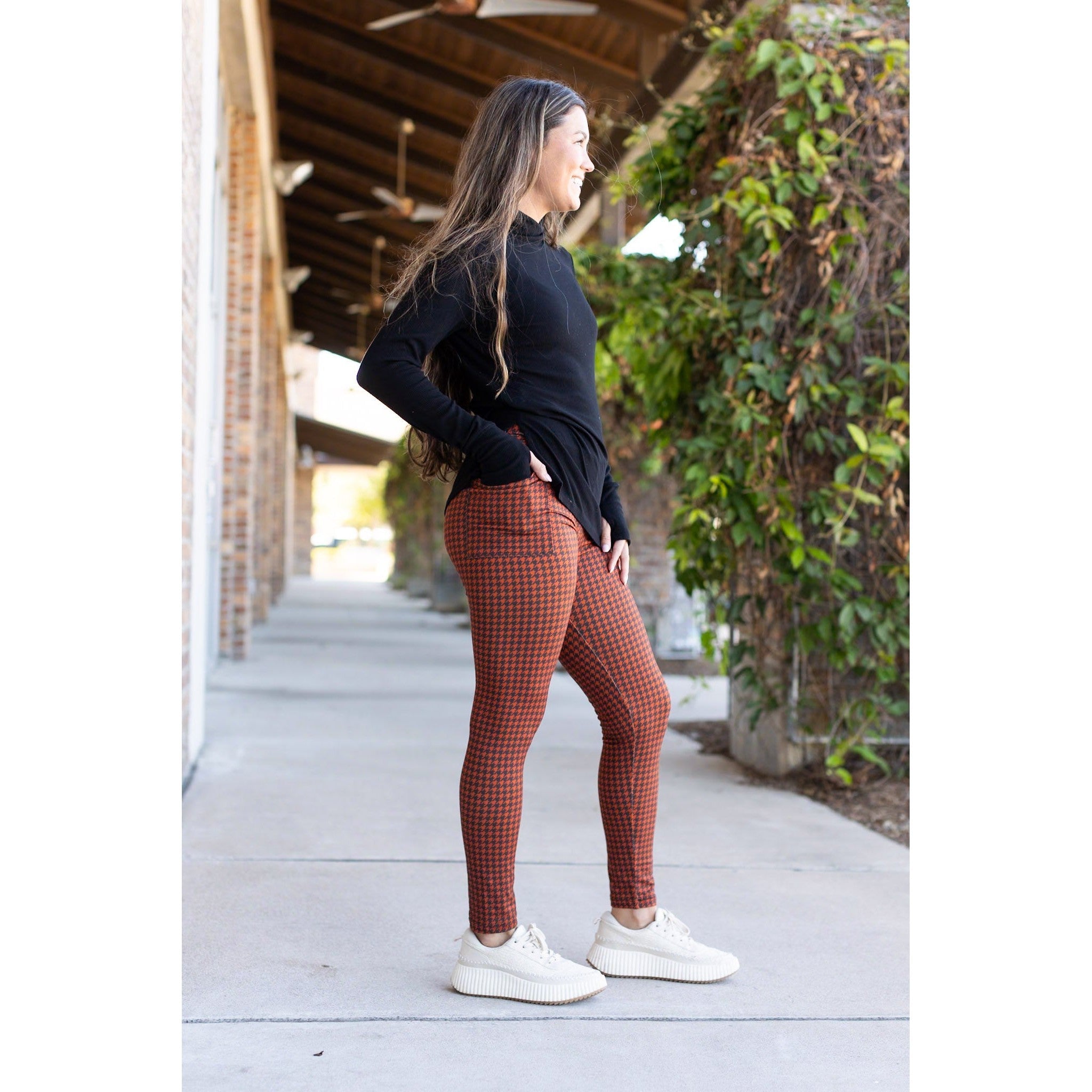 Ready to Ship | Houndstooth Full Length Leggings